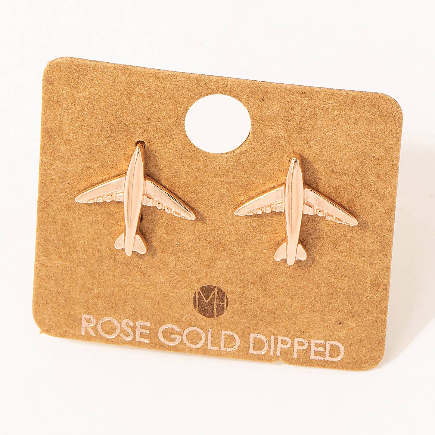 Gold Dipped Airplane Stud Earrings
